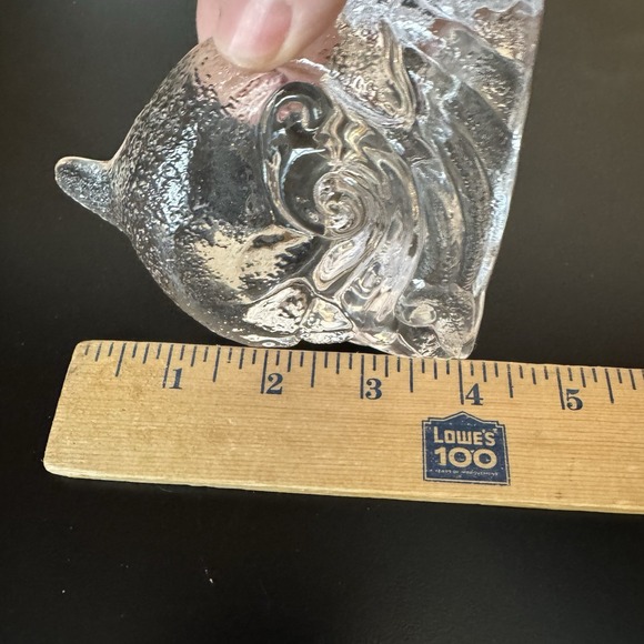 Vintage PartyLite‎ Tea Light Dolphin Candle Holder Glass 4" Nautical Decor - Picture 6 of 8